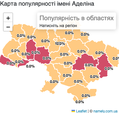 Map of popularity of name Adelina