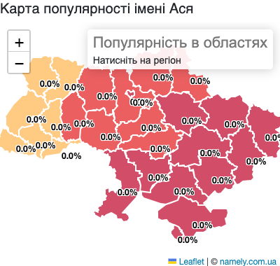 Map of popularity of name Asia