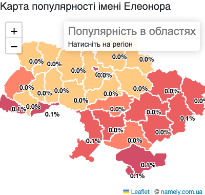 Map of popularity of name Eleonora