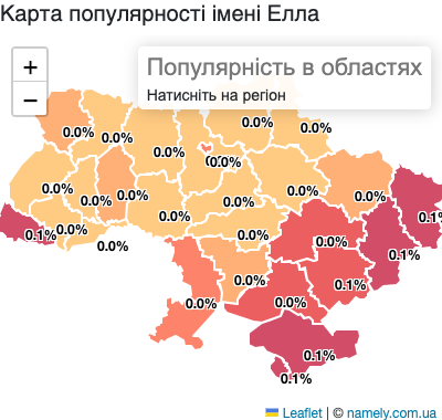 Map of popularity of name Ella