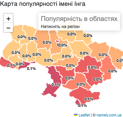 Map of popularity of name Inha