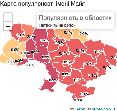 Map of popularity of name Maiia